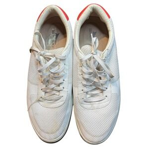 Brandblack Shoes Mens Size 13 White Low Top Mesh Sneakers Gum Sole Casual